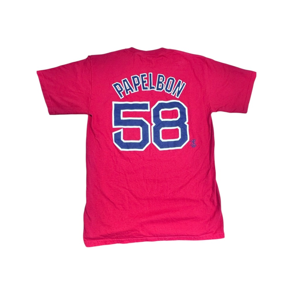 Majestic Boston Red Sox Jonathan Papelbon 58 T-Shirt Red Mens Large MLB Baseball